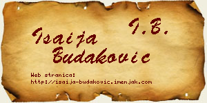 Isaija Budaković vizit kartica